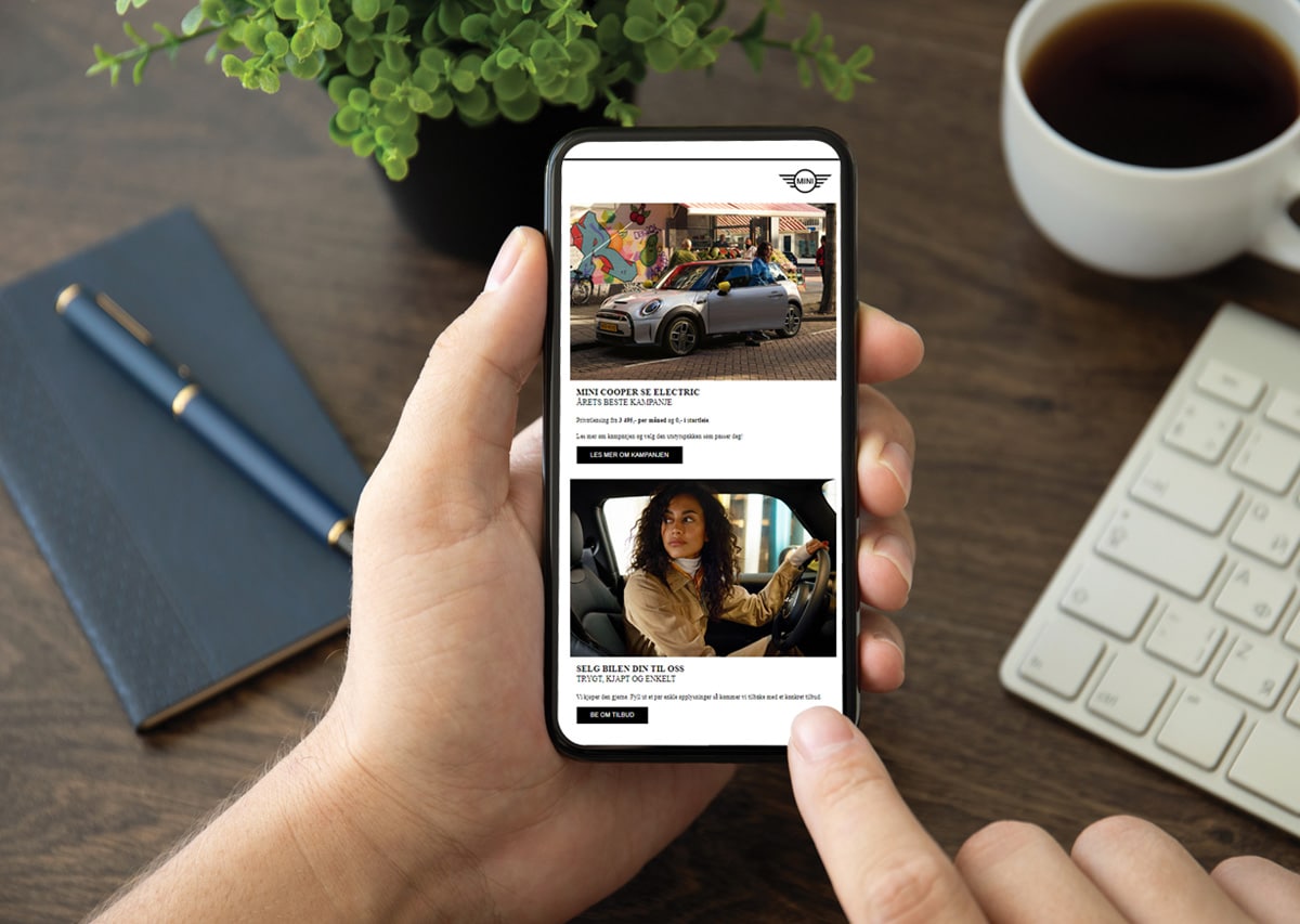 Nyhetsbrev fra MINI hos Bilia på telefon